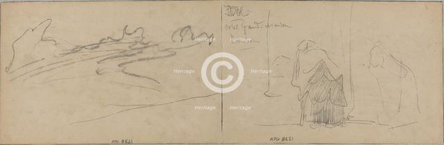 Studies of Clouds and an Old Woman. Creator: Felix Hilaire Buhot.