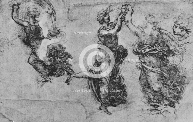 'Studies of Dancing Nymphs', c1480 (1945). Artist: Leonardo da Vinci.