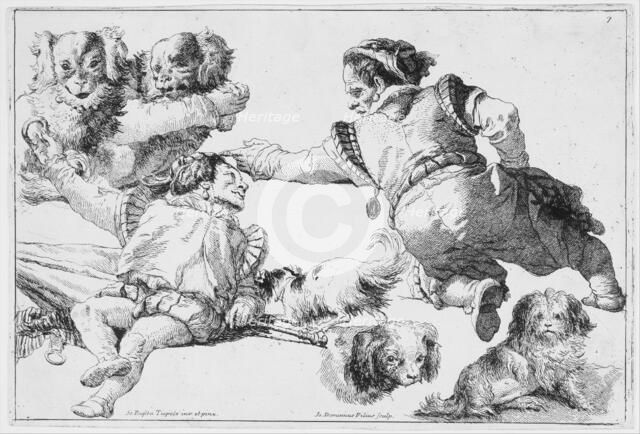 Studies of Dwarfs and Dogs, ca. 1753. Creator: Giovanni Domenico Tiepolo.