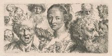 Studies of Eleven Heads, 1770s(?). Creator: Bartholomaeus Ignaz Weiss