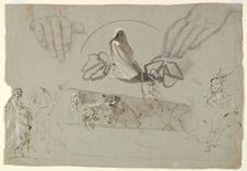 Studies of Fairies with a Pair of Hands (possibly representing the Opening of Pandora's Box), 1784. Creator: William Lock