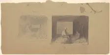 Studies of Farmers Shucking Corn, c. 1870-1880. Creator: Enoch Wood Perry