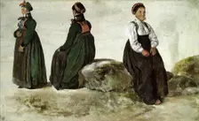 Studies of Female Costumes from Luster in Sogn, 1826. Creator: Johan Christian Dahl