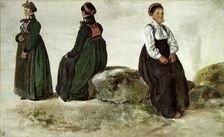 Studies of Female Costumes from Luster in Sogn, 1826. Creator: Johan Christian Dahl