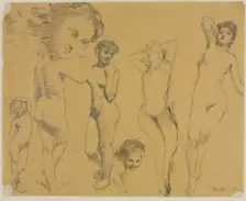Studies of Female Nudes, c. 1895. Creator: Henri Fantin-Latour (French, 1836-1904)