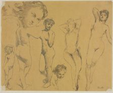 Studies of Female Nudes, c. 1895. Creator: Henri Fantin-Latour (French, 1836-1904)