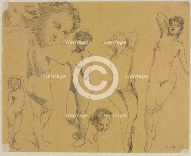 Studies of Female Nudes, c. 1895. Creator: Henri Fantin-Latour (French, 1836-1904).