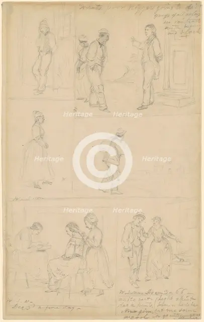 Studies of Figural Groups, 1866. Creator: William Sidney Mount.