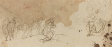 Studies of Figures for an Adoration of the Magi [verso]. Creator: Donato Creti