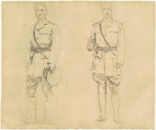 Studies of Generals Plumer and Haig for "General Officers of World War I" [recto], 1920-1922. Creator: John Singer Sargent