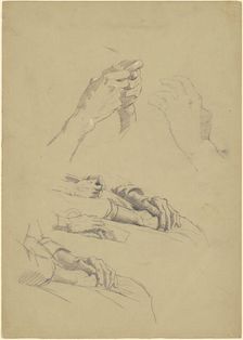 Studies of Hands [recto], c. 1870-1890. Creator: Enoch Wood Perry