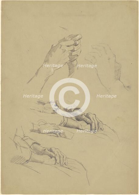 Studies of Hands [recto], c. 1870-1890. Creator: Enoch Wood Perry.