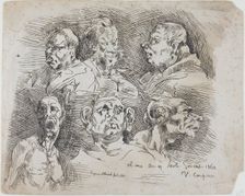 Studies of Heads, 1860. Creator: Unknown