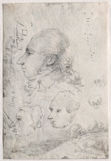Studies of Heads (verso), c. 1820s(?). Creator: Thomas Monro (British, 1759-1833)