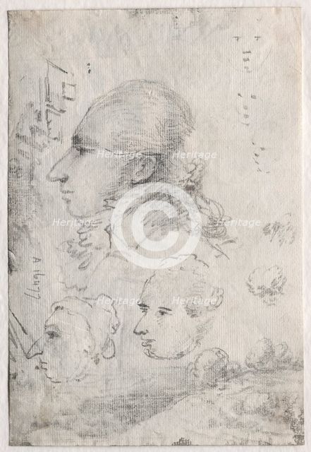 Studies of Heads (verso), c. 1820s(?). Creator: Thomas Monro (British, 1759-1833).