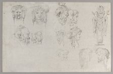 Studies of Heads, ca. 1744. Creator: Francesco Algarotti