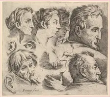 Studies of Heads. Creator: Battista Franco Veneziano