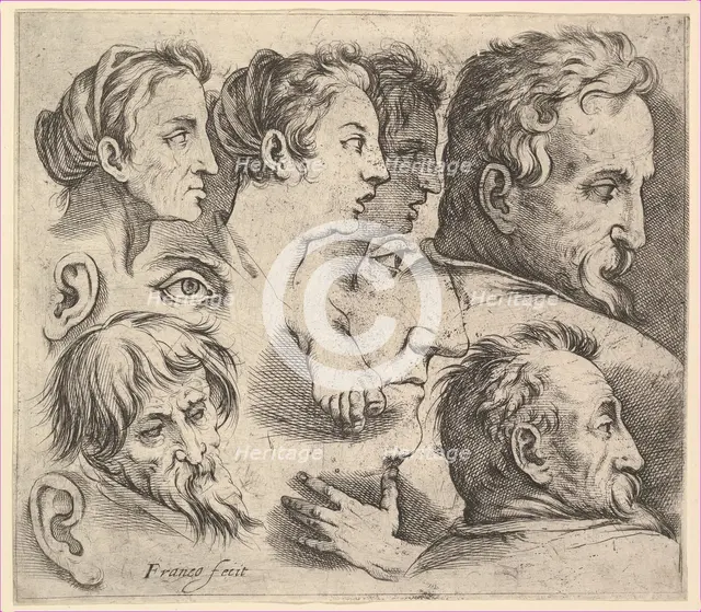 Studies of Heads. Creator: Battista Franco Veneziano.