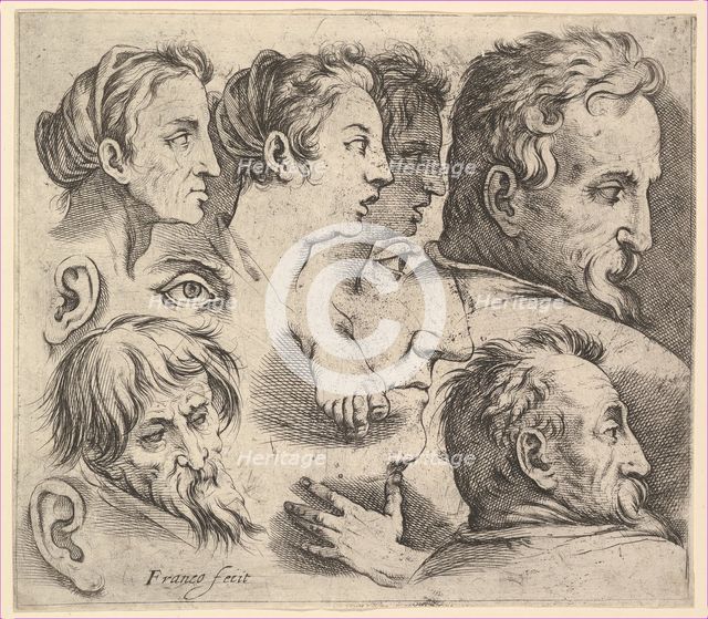 Studies of Heads. Creator: Battista Franco Veneziano.