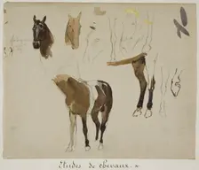 Studies of Horses, n.d. Creator: Jules Elie Delaunay