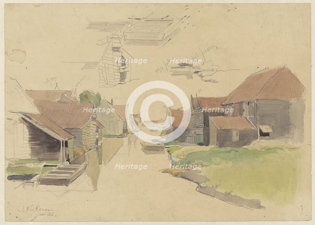 Studies of houses in the Vinkenbuurt, Amsterdam, 1886. Creator: Jan Hanau.