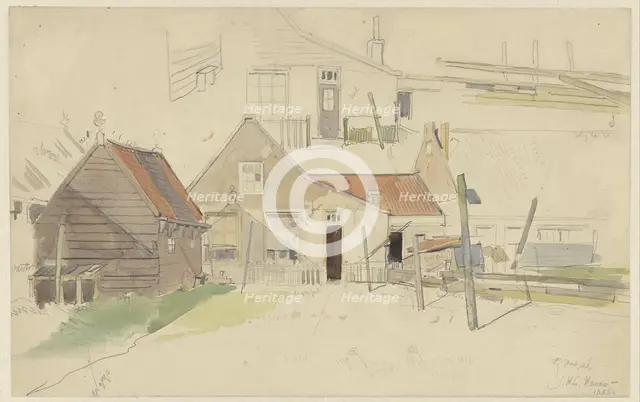 Studies of houses in the Vinkenbuurt, Amsterdam, 1886. Creator: Jan Hanau.