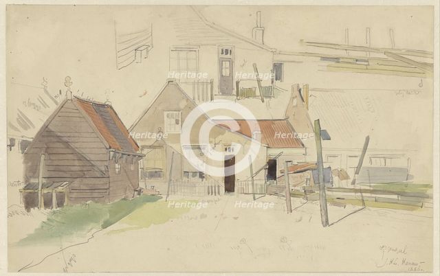 Studies of houses in the Vinkenbuurt, Amsterdam, 1886. Creator: Jan Hanau.