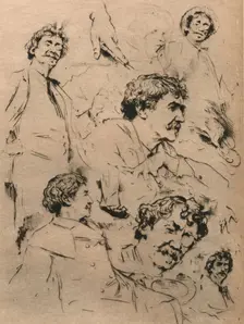 Studies of James McNeill Whistler, c1886. (1903). Artist: Mortimer Luddington Menpes