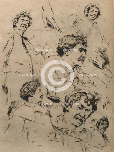 Studies of James McNeill Whistler, c1886. (1903). Artist: Mortimer Luddington Menpes