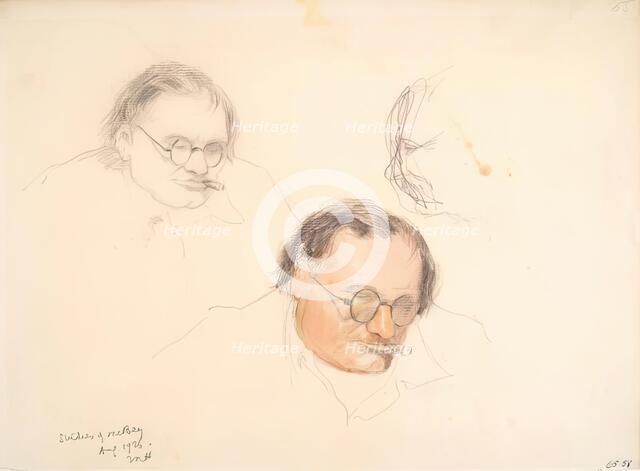 Studies of James McBey, 1926. Creator: Martin Hardie.