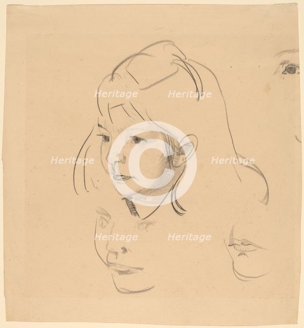 Studies of Jean, c. 1920. Creator: George Wesley Bellows.