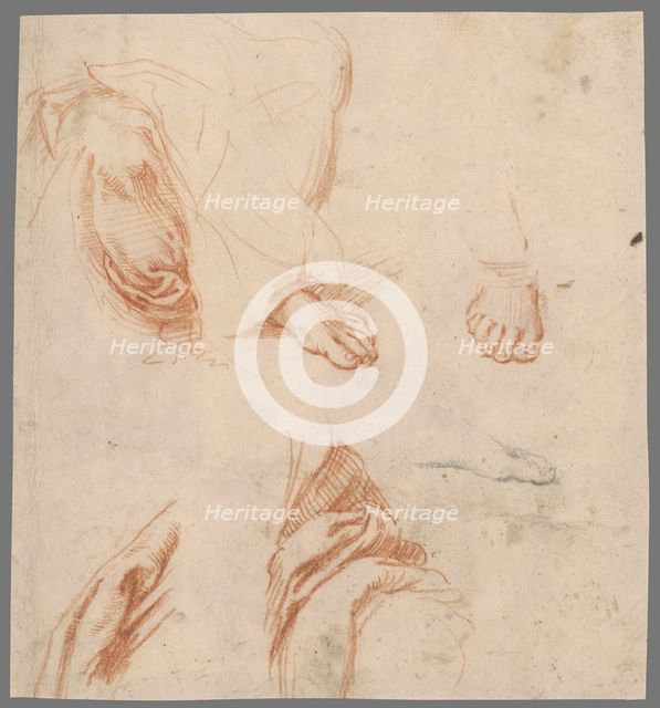 Studies of legs with drapery, 1701/1800. Creator: Unknown.