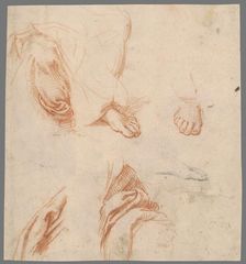Studies of legs with drapery, 1701/1800. Creator: Unknown