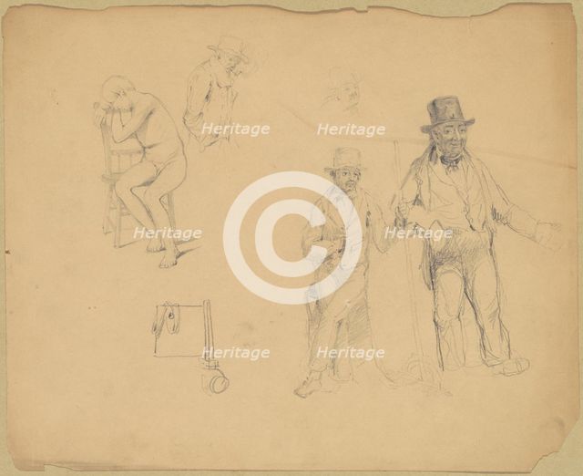 Studies of Men and Boys, c. 1840-1850. Creator: James Goodwyn Clonney.