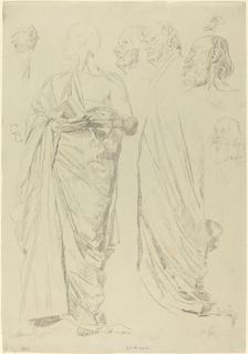 Studies of Men in Togas [recto]. Creator: Otto Greiner