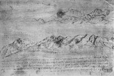 Studies of Mountain Ranges c1480 (1945). Artist: Leonardo da Vinci