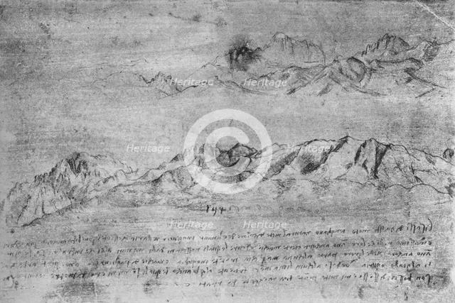 'Studies of Mountain Ranges', c1480 (1945). Artist: Leonardo da Vinci.