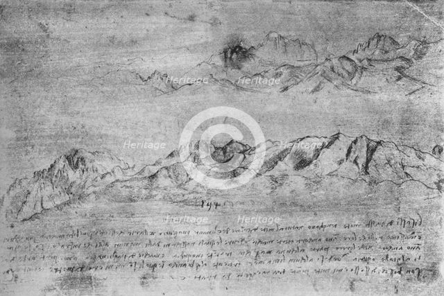 'Studies of Mountain Ranges', c1480 (1945). Artist: Leonardo da Vinci.