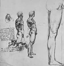 Studies of Nudes and Smaller Sketch of a Battle c1480 (1945). Artist: Leonardo da Vinci