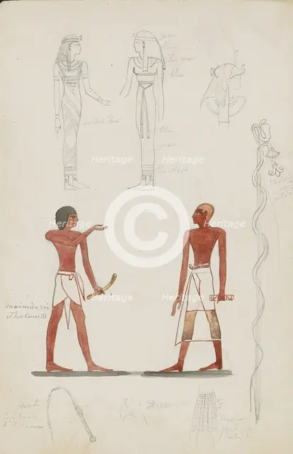 Studies of paintings of Egyptian figures, 1858-1860. Creator: Willem de Famars Testas.