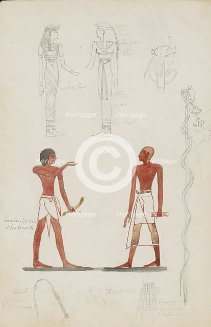 Studies of paintings of Egyptian figures, 1858-1860. Creator: Willem de Famars Testas.