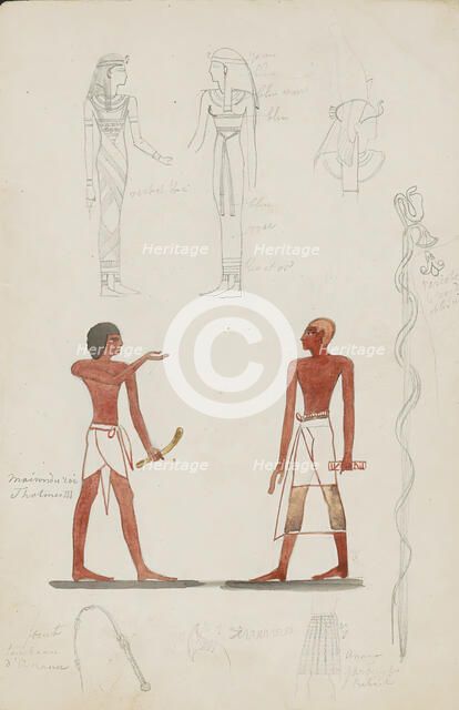 Studies of paintings of Egyptian figures, 1858-1860. Creator: Willem de Famars Testas.