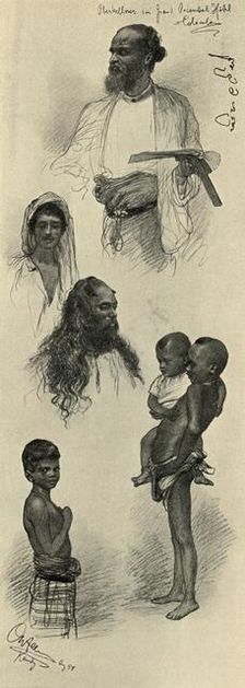 Studies of people, Ceylon, 1898. Creator: Christian Wilhelm Allers