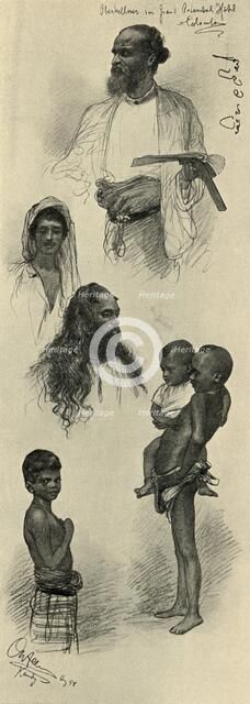 Studies of people, Ceylon, 1898.  Creator: Christian Wilhelm Allers.