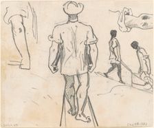 Studies of Peasants with Wheelbarrows [verso], 1870-1872. Creator: John Singer Sargent
