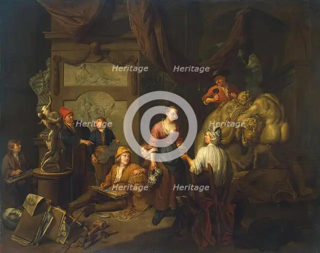 Studio of a Sculptor, 1712. Creator: Balthasar van den Bossche.