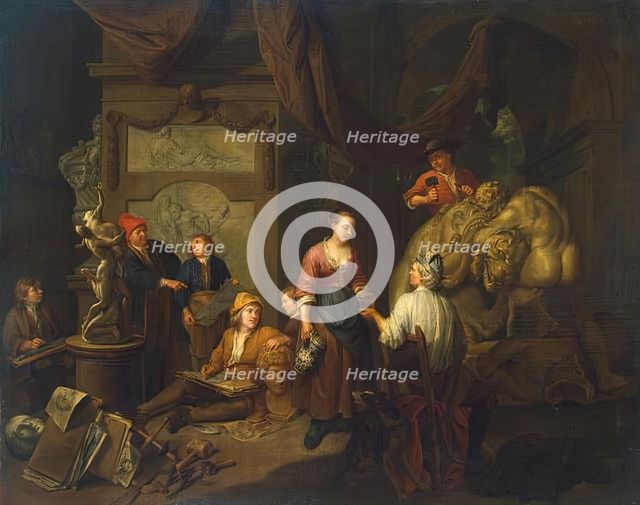Studio of a Sculptor, 1712. Creator: Balthasar van den Bossche.