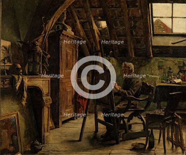 Studio of a Painter, 1884. Creator: Charles Mertens.