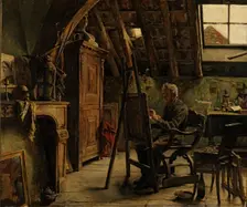 Studio of a Painter, 1884. Creator: Charles Mertens