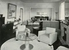 Studio and dining-room in house in Brussels 1937. Creator: Unknown